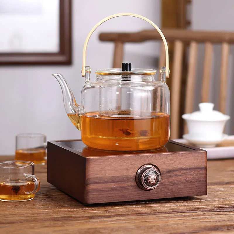 Walnut Electic Ceramic Heater - YIQIN TEA HOUSE | yiqinteahouse.com | electric ceramic heater, tea stove, teaware