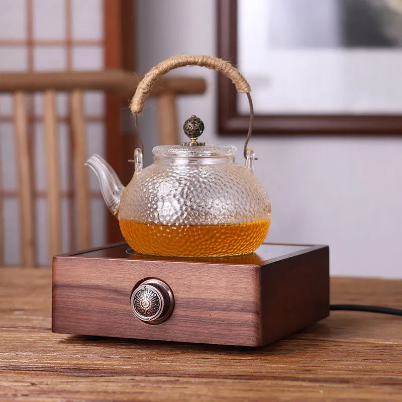 Walnut Electic Ceramic Heater - YIQIN TEA HOUSE | yiqinteahouse.com | electric ceramic heater, tea stove, teaware