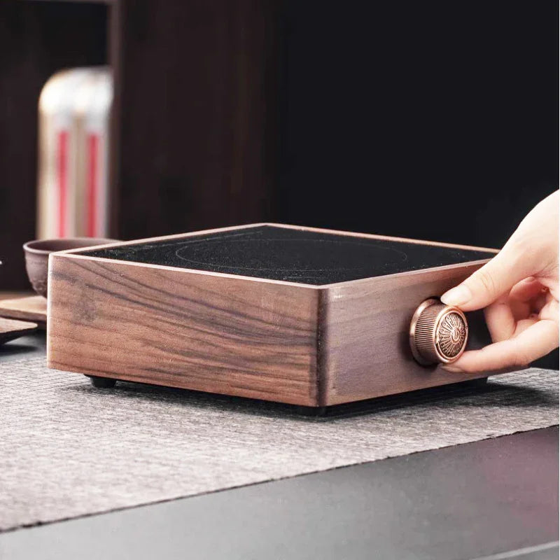 Walnut Electric Ceramic Heater - YIQIN TEA HOUSE | yiqinteahouse.com | electric ceramic heater, tea stove, teaware