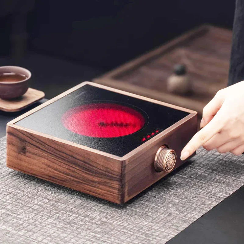 Walnut Electric Ceramic Heater - YIQIN TEA HOUSE | yiqinteahouse.com | electric ceramic heater, tea stove, teaware