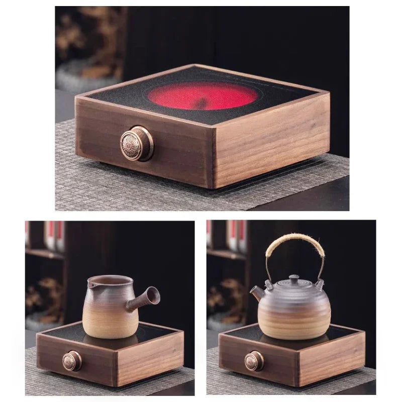 Walnut Electric Ceramic Heater - YIQIN TEA HOUSE | yiqinteahouse.com | electric ceramic heater, tea stove, teaware