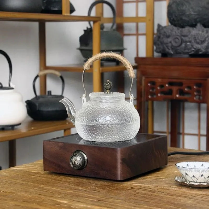 Walnut Electric Ceramic Heater - YIQIN TEA HOUSE | yiqinteahouse.com | electric ceramic heater, tea stove, teaware