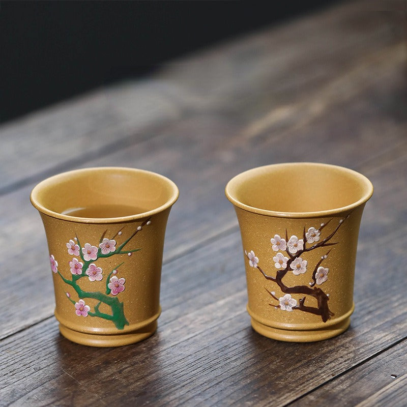 Yixing Zisha Master Tea Cup [Plum Blossom] 100ml (Color Change by Temperature) - YIQIN TEA HOUSE | yiqinteahouse.com | tea cup, teaware