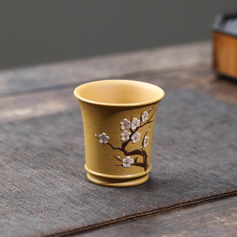 Yixing Zisha Master Tea Cup [Plum Blossom] 100ml (Color Change by Temperature) - YIQIN TEA HOUSE | yiqinteahouse.com | tea cup, teaware