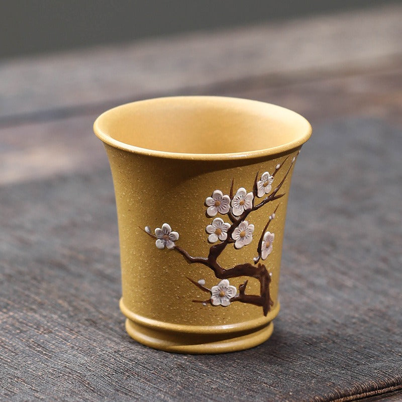 Yixing Zisha Master Tea Cup [Plum Blossom] 100ml (Color Change by Temperature) - YIQIN TEA HOUSE | yiqinteahouse.com | tea cup, teaware