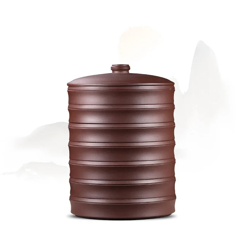 Yixing Zisha Tea Cake Caddy [Bamboo Section] Stackable