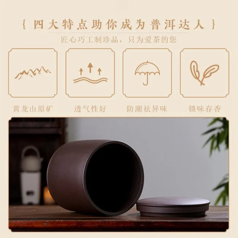 Yixing Zisha Tea Cake Caddy [Gu Yun] 3 Saiz