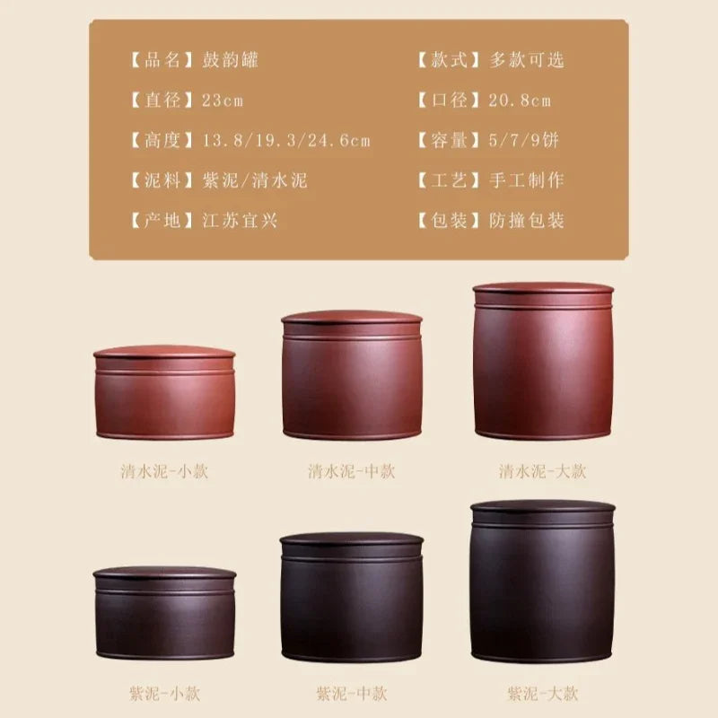 Yixing Zisha Tea Cake Caddy [Gu Yun] 3 Saiz