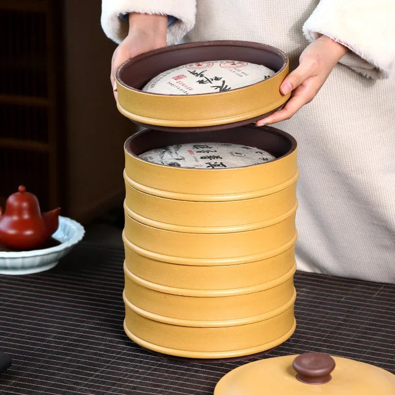 Yixing Zisha Tea Cake Caddy [Simple] Stackable