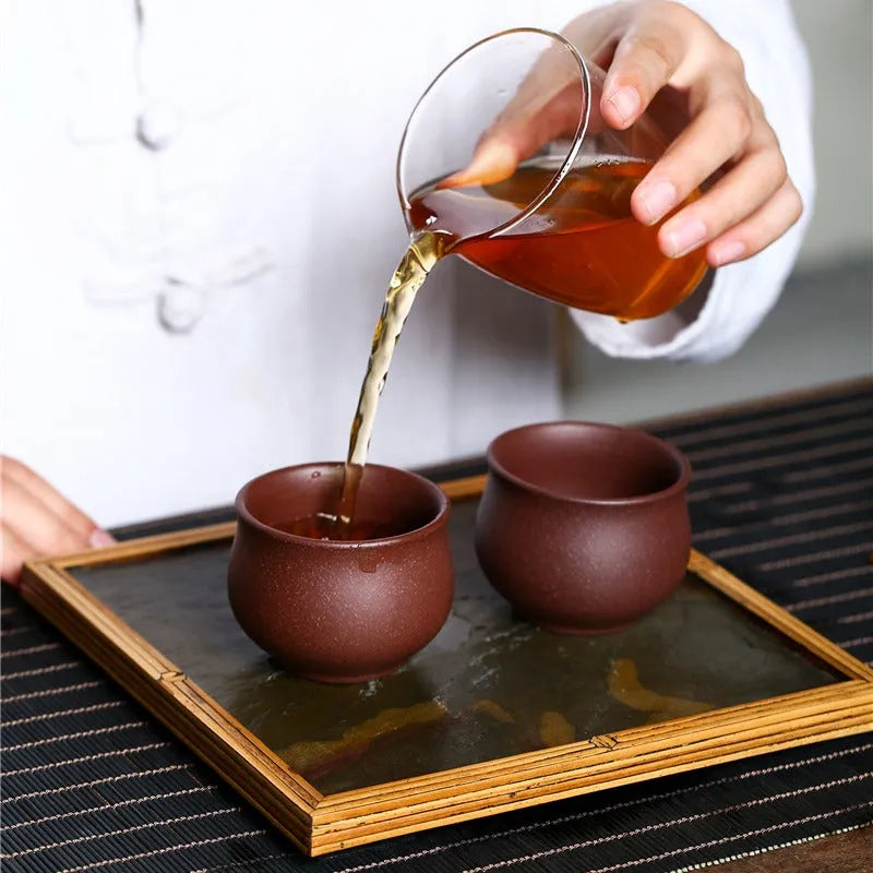 Yixing Zisha Tea Cup [Gao Pan] Di Cao Qing 110ml - YIQIN TEA HOUSE | yiqinteahouse.com | tea cup, teaware