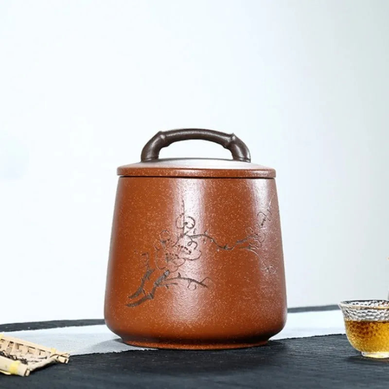 Yixing Zisha Tea Jar Tea Caddy [Four Seasons Shanshui] - YIQIN TEA HOUSE | yiqinteahouse.com | tea accessories, tea jar, teaware