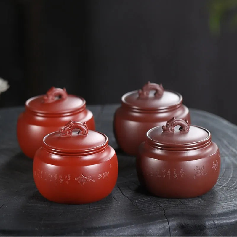 Yixing Zisha Tea Jar Tea Caddy [Jingguan Qinghe] - YIQIN TEA HOUSE | yiqinteahouse.com | tea accessories, tea jar, teaware