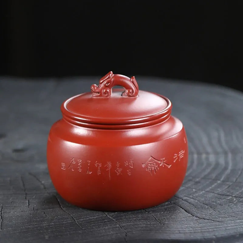 Yixing Zisha Tea Jar Tea Caddy [Jingguan Qinghe] - YIQIN TEA HOUSE | yiqinteahouse.com | tea accessories, tea jar, teaware