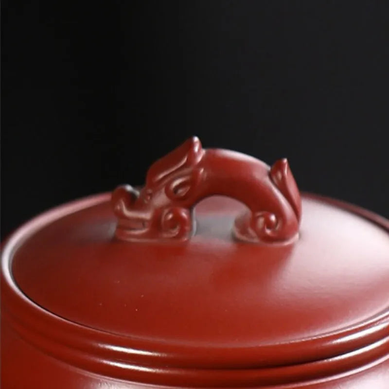 Yixing Zisha Tea Jar Tea Caddy [Jingguan Qinghe] - YIQIN TEA HOUSE | yiqinteahouse.com | tea accessories, tea jar, teaware