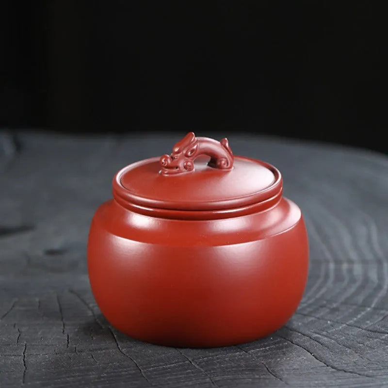 Yixing Zisha Tea Jar Tea Caddy [Jingguan Qinghe] - YIQIN TEA HOUSE | yiqinteahouse.com | tea accessories, tea jar, teaware