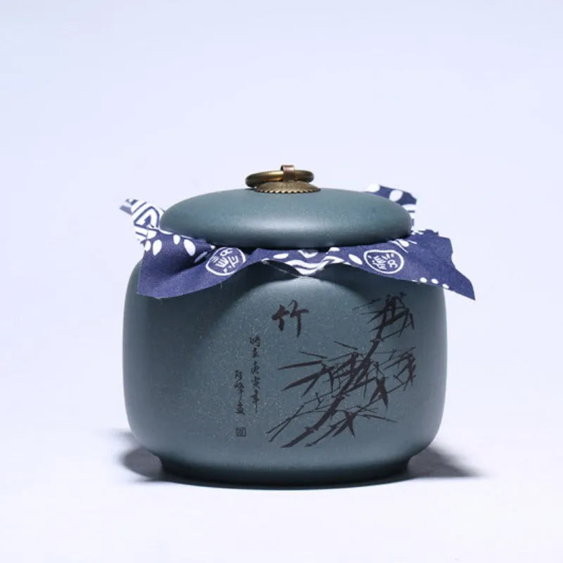 Yixing Zisha Tea Jar Tea Caddy [Plum·Orchid·Bamboo·Chrysanthemum] - YIQIN TEA HOUSE | yiqinteahouse.com | tea accessories, tea jar, teaware