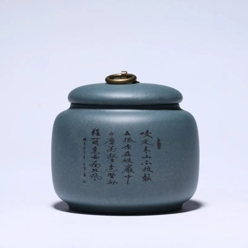 Yixing Zisha Tea Jar Tea Caddy [Plum·Orchid·Bamboo·Chrysanthemum] - YIQIN TEA HOUSE | yiqinteahouse.com | tea accessories, tea jar, teaware