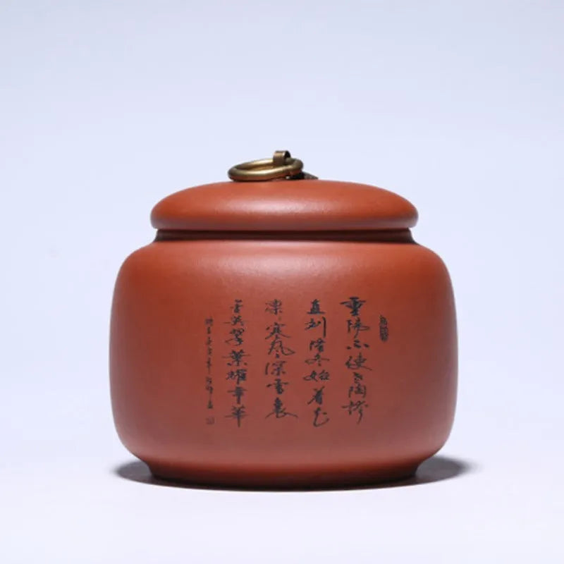 Yixing Zisha Tea Jar Tea Caddy [Plum·Orchid·Bamboo·Chrysanthemum] - YIQIN TEA HOUSE | yiqinteahouse.com | tea accessories, tea jar, teaware