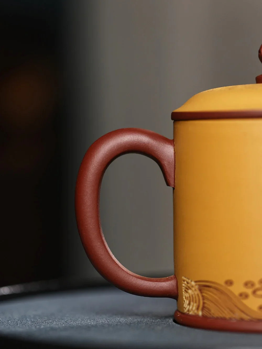 Yixing Zisha Tea Mug [Guanhai Tingtao] (Huangjin Duan Ni / Zi Ni - 500ml) - YIQIN TEA HOUSE | yiqinteahouse.com | tea mug, teaware