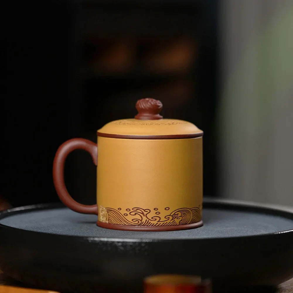 Yixing Zisha Tea Mug [Guanhai Tingtao] (Huangjin Duan Ni / Zi Ni - 500ml) - YIQIN TEA HOUSE | yiqinteahouse.com | tea mug, teaware