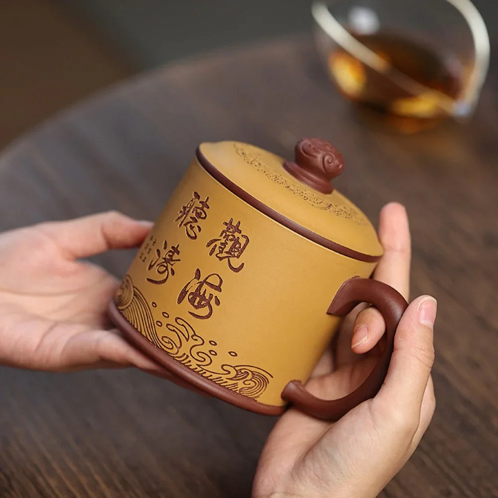 Yixing Zisha Tea Mug [Guanhai Tingtao] (Huangjin Duan Ni / Zi Ni - 500ml) - YIQIN TEA HOUSE | yiqinteahouse.com | tea mug, teaware