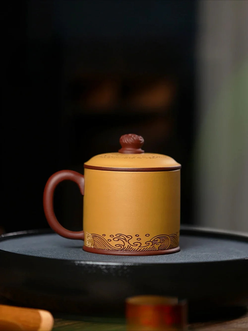 Yixing Zisha Tea Mug [Guanhai Tingtao] (Huangjin Duan Ni / Zi Ni - 500ml) - YIQIN TEA HOUSE | yiqinteahouse.com | tea mug, teaware