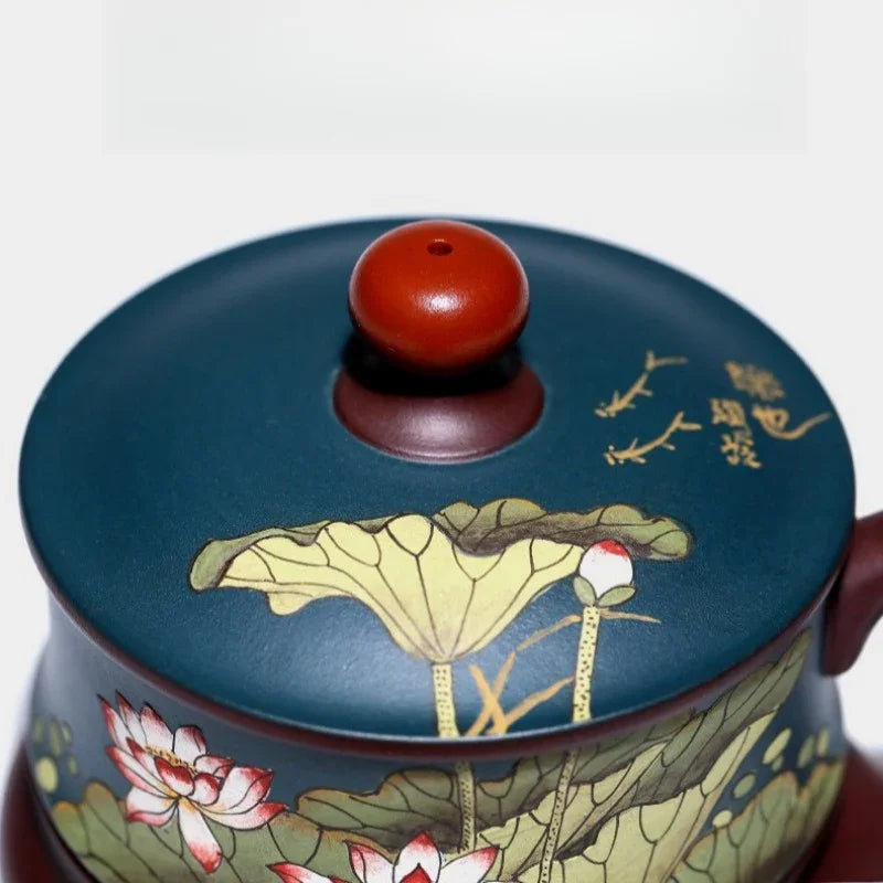Cawan Teh Zisha Yixing [Lotus] (Lu Ni / Zi Ni - 420ml)