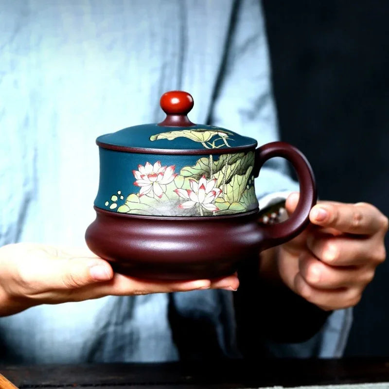 Cawan Teh Zisha Yixing [Lotus] (Lu Ni / Zi Ni - 420ml)