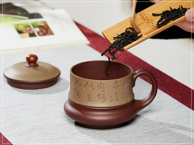 Yixing Zisha Tea Mug [Moon Shadow] (Duan Ni / Zi Ni - 470ml)