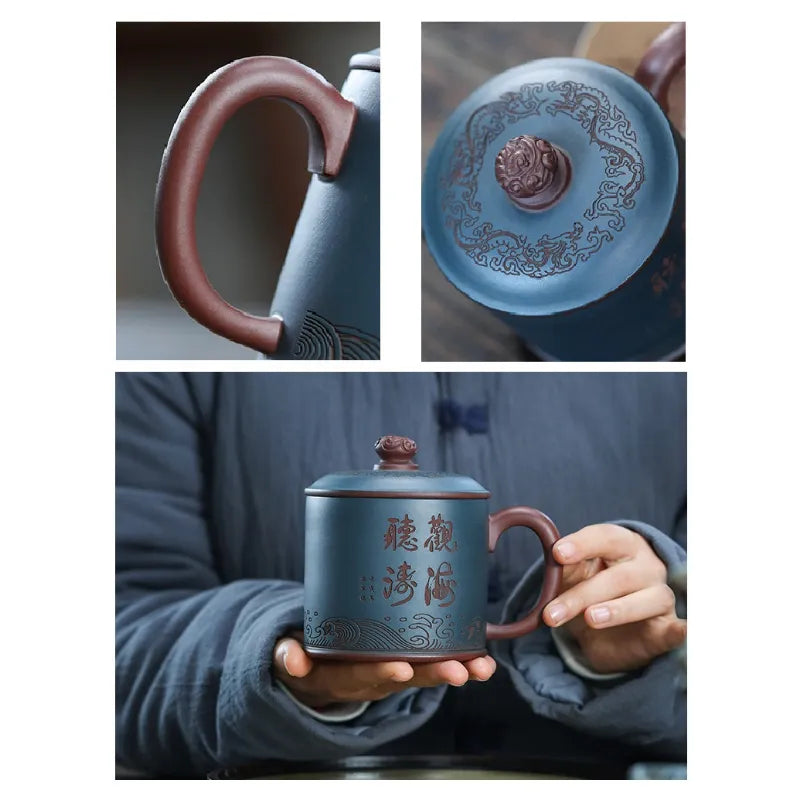 Yixing Zisha Tea Mug [Tinghai Guantao/Shanshui] 500ml - YIQIN TEA HOUSE | yiqinteahouse.com | new arrival, tea mug, teaware