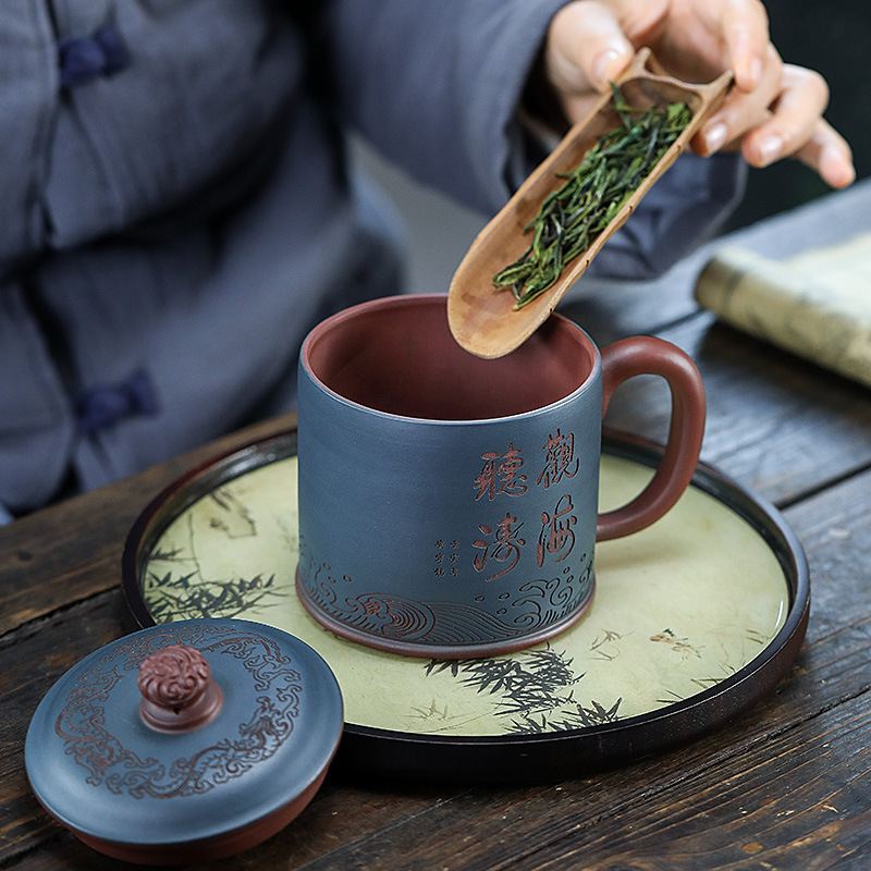 Yixing Zisha Tea Mug [Tinghai Guantao/Shanshui] 500ml - YIQIN TEA HOUSE | yiqinteahouse.com | new arrival, tea mug, teaware