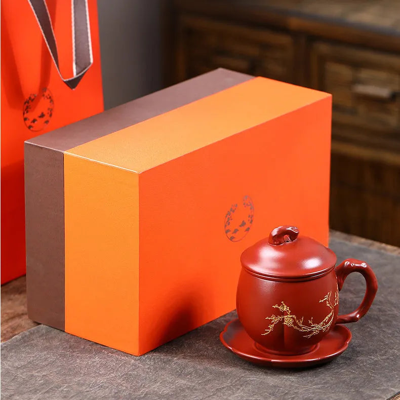 Yixing Zisha Tea Mug with Filter [An Xiang] 300ml - YIQIN TEA HOUSE | yiqinteahouse.com | new arrival, tea mug, teaware