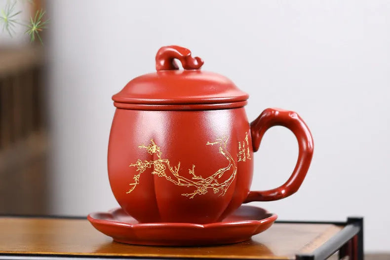 Yixing Zisha Tea Mug with Filter [An Xiang] 300ml - YIQIN TEA HOUSE | yiqinteahouse.com | new arrival, tea mug, teaware