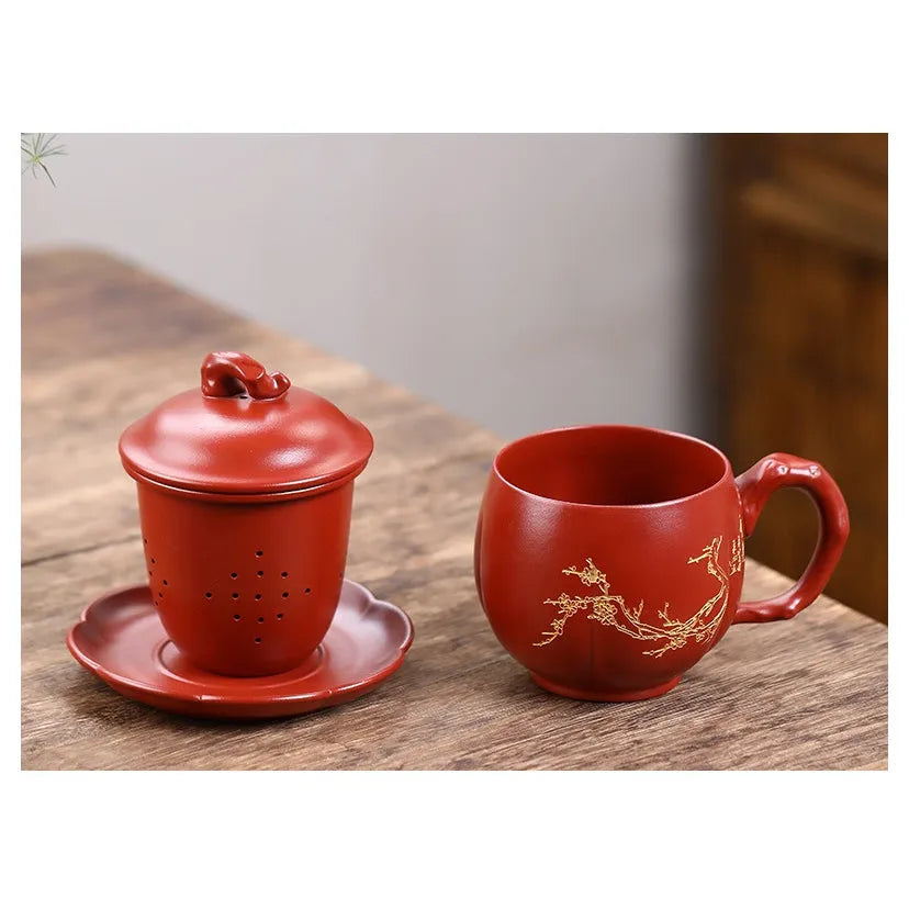 Yixing Zisha Tea Mug with Filter [An Xiang] 300ml - YIQIN TEA HOUSE | yiqinteahouse.com | new arrival, tea mug, teaware