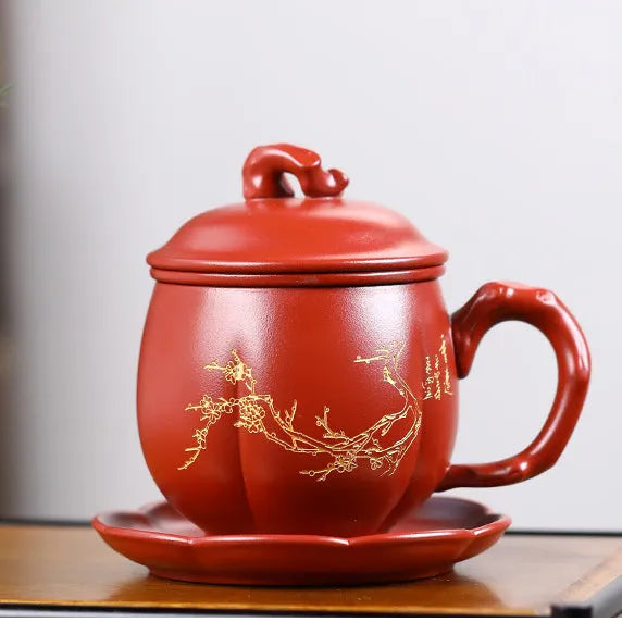 Yixing Zisha Tea Mug with Filter [An Xiang] 300ml - YIQIN TEA HOUSE | yiqinteahouse.com | new arrival, tea mug, teaware