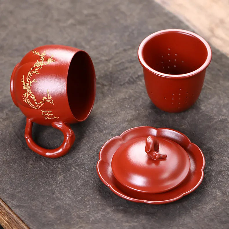 Yixing Zisha Tea Mug with Filter [An Xiang] 300ml - YIQIN TEA HOUSE | yiqinteahouse.com | new arrival, tea mug, teaware