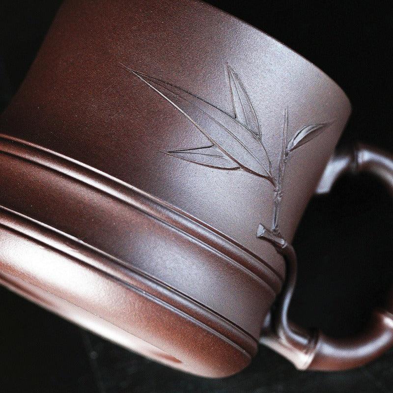 Yixing Zisha Tea Mug with Filter [Bamboo] 5pcs Set (Lao Zi Ni - 450ml) - YIQIN TEA HOUSE | yiqinteahouse.com | tea mug, teaware