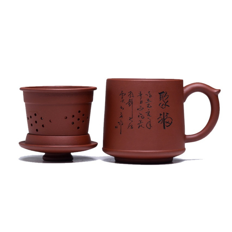 Yixing Zisha Tea Mug with Filter [Blessing] 450ml - YIQIN TEA HOUSE | yiqinteahouse.com | new arrival, tea mug, teaware