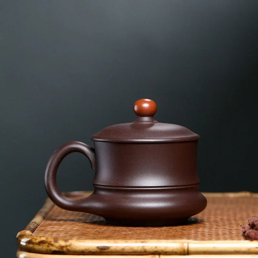 Yixing Zisha Tea Mug with Filter [Good Luck & Fortune] (Zi Ni - 310ml)