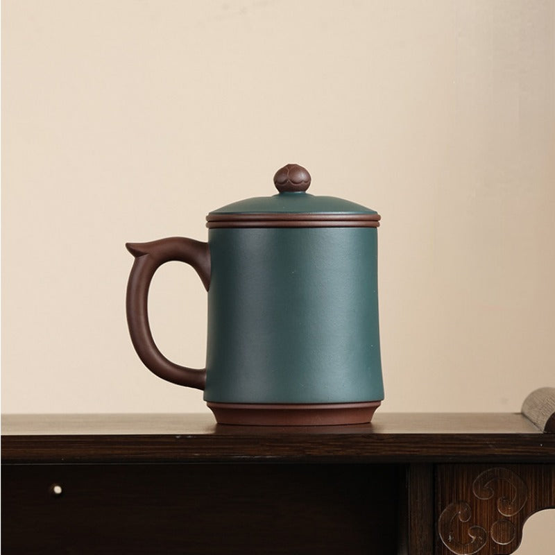 Yixing Zisha Tea Mug with Filter [Ruyi] 480ml - YIQIN TEA HOUSE | yiqinteahouse.com | new arrival, tea mug, teaware