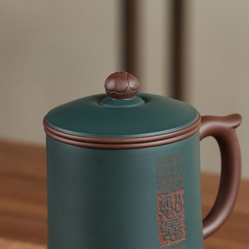 Yixing Zisha Tea Mug with Filter [Ruyi] 480ml - YIQIN TEA HOUSE | yiqinteahouse.com | new arrival, tea mug, teaware