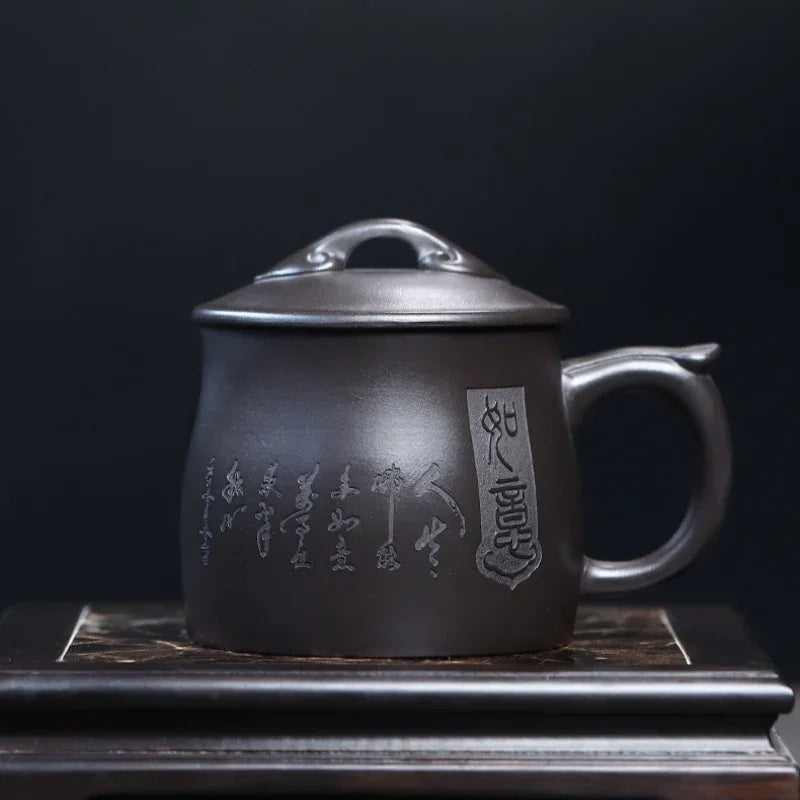 Cawan Teh Zisha Yixing dengan Penapis [Ruyi] (Shi Huang - 400ml)