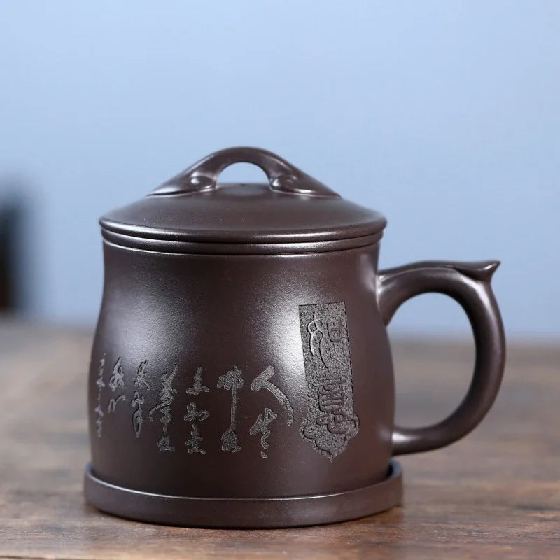 Cawan Teh Zisha Yixing dengan Penapis [Ruyi] (Shi Huang - 400ml)