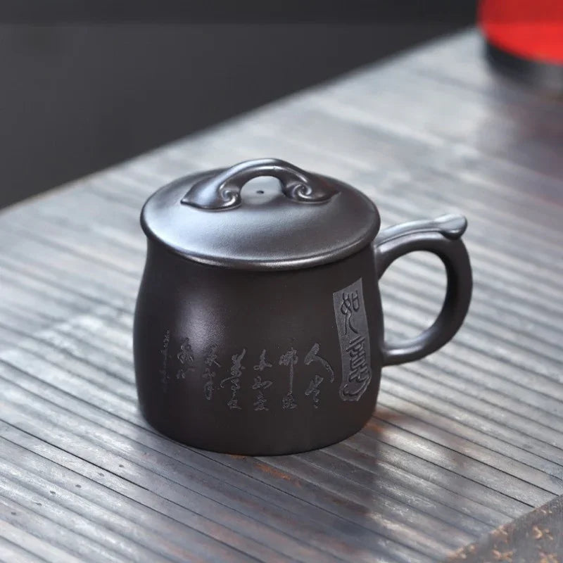 Cawan Teh Zisha Yixing dengan Penapis [Ruyi] (Shi Huang - 400ml)