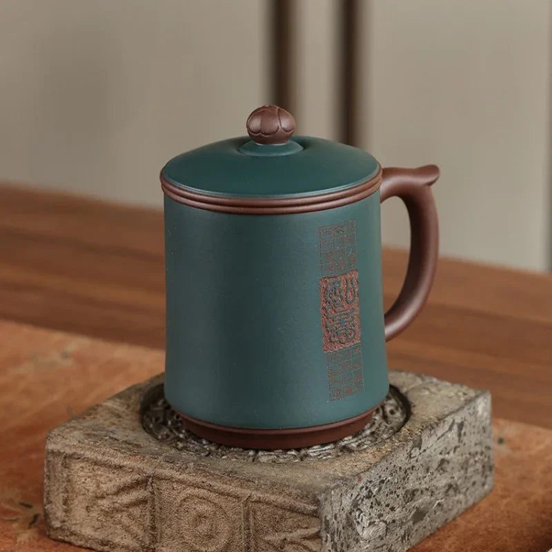 Yixing Zisha Tea Mug with Filter [Ruyi] 480ml - YIQIN TEA HOUSE | yiqinteahouse.com | new arrival, tea mug, teaware