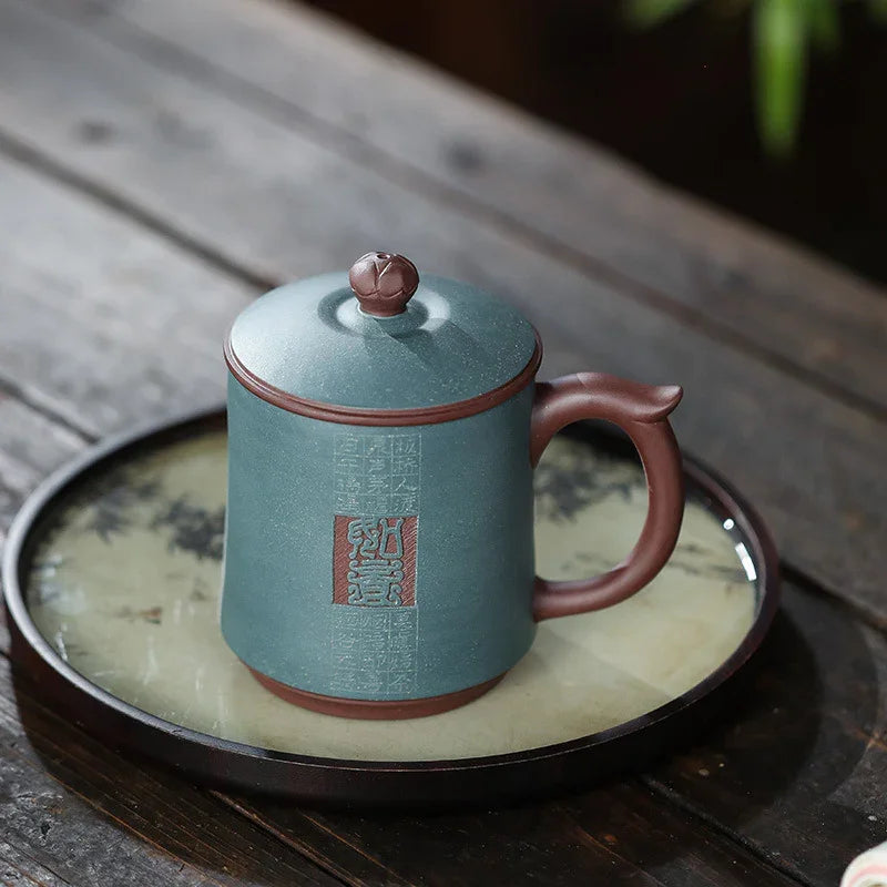 Cawan Teh Zisha Yixing dengan Penapis [Ruyi] (Zi Ni / Lu Ni - 480ml)