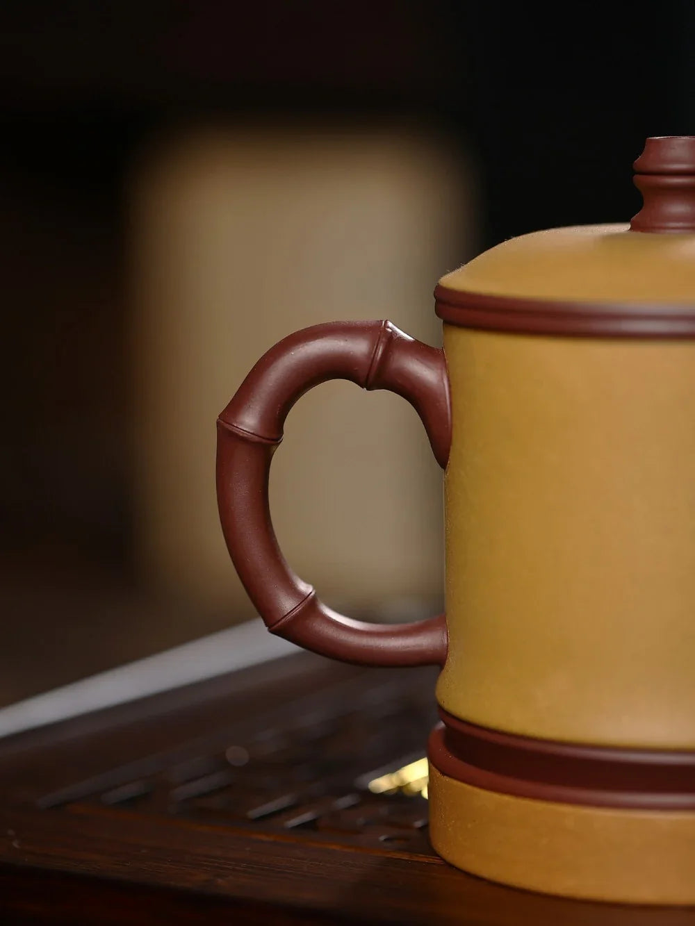 Yixing Zisha Tea Mug with Filter [Song Ting Wan Cui] (Zi Ni / Huangjin Duan Ni - 390ml) - YIQIN TEA HOUSE | yiqinteahouse.com | tea mug, teaware