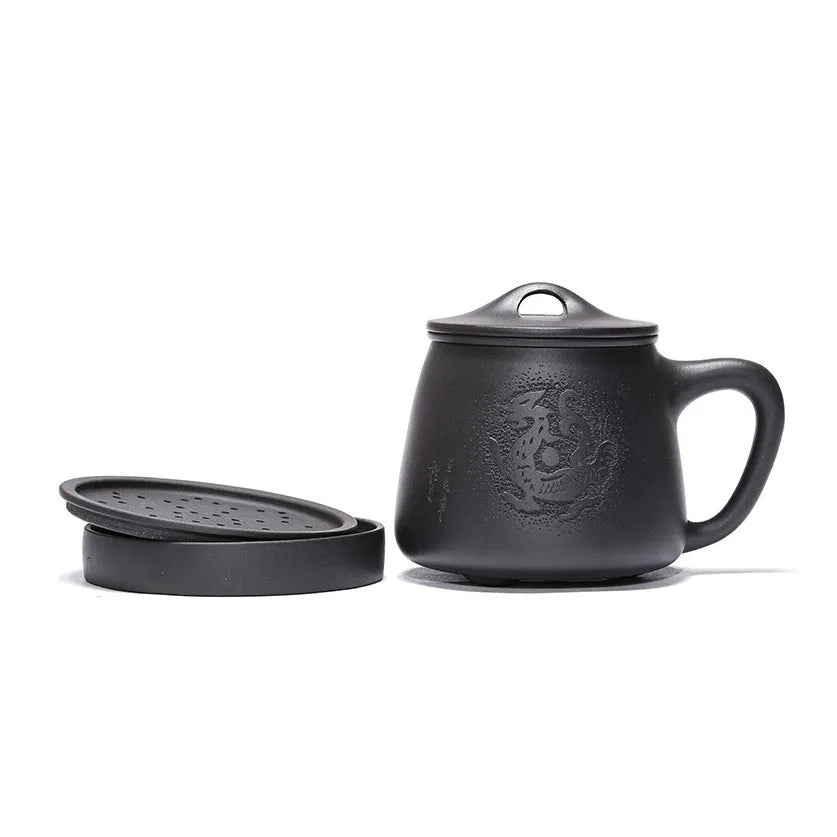 Yixing Zisha Tea Mug with Filter [Teng Long Shi Piao] 560ml - YIQIN TEA HOUSE | yiqinteahouse.com | new arrival, tea mug, teaware