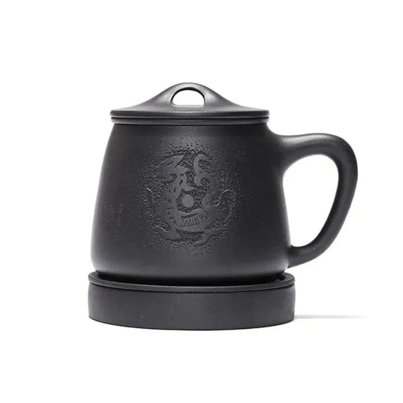 Cawan Teh Zisha Yixing dengan Penapis [Teng Long Shi Piao] (Hei Ni - 560ml)