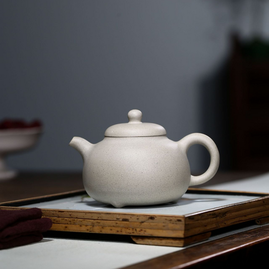 Yixing Zisha Teapot [3 Legs Ruding] (Bai Duan Ni - 290ml) - YIQIN TEA HOUSE | yiqinteahouse.com | 200-300ml, new arrival, teapot, teaware, zisha teapot